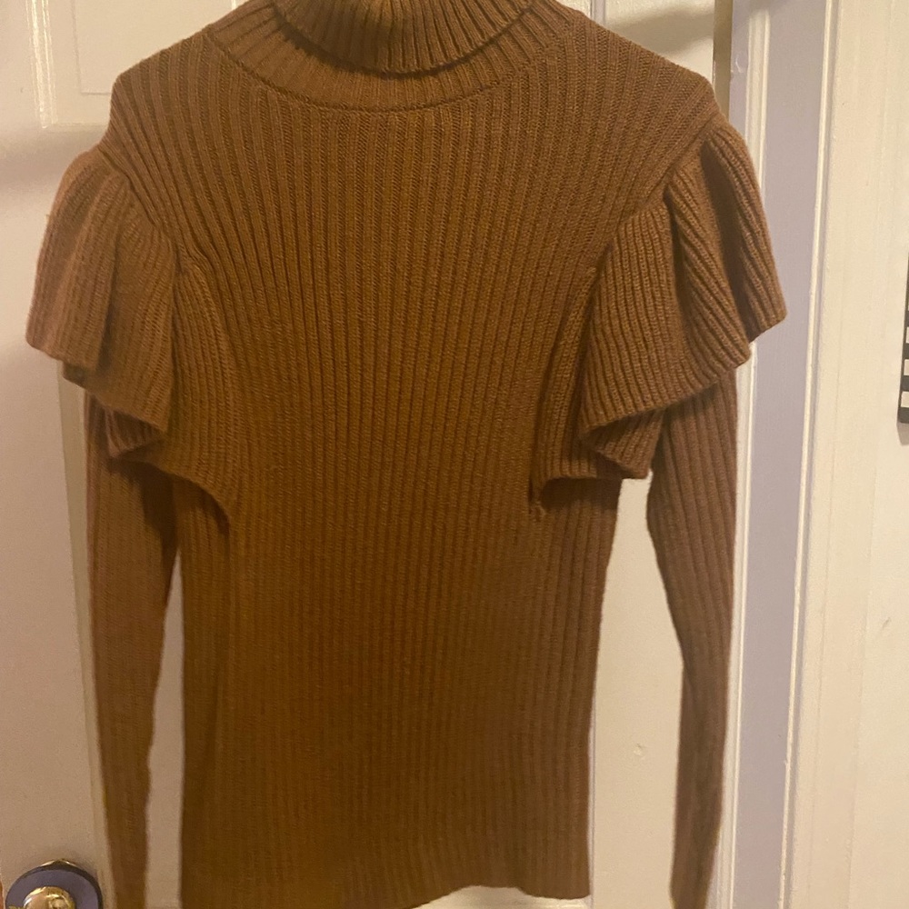Brown SHEIN ruffle sweater